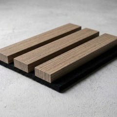 Light Oak Acoustic Slatted Wall Panels 60 × 240 cm – Solid Furniture UK