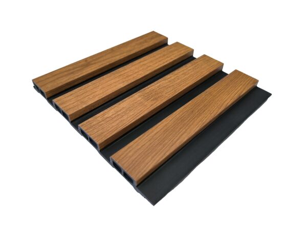Light oak slatted wall panel with a warm, natural wood finish solid furniture uk
