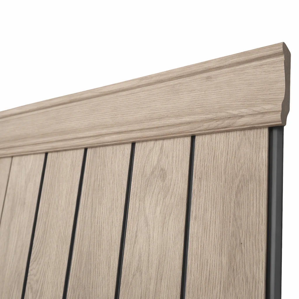 Light oak slatted wainscoting wall panel main view by Solid Furniture UK