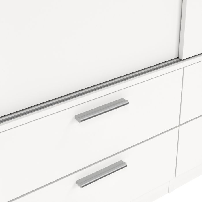 Spacious drawers of Line White Sliding Door Wardrobe for clothes and accessories