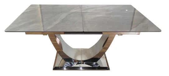 London 120–150 x 90 x 75cm extendable dining table with grey ceramic top by Solid Furniture UK