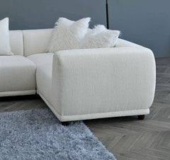 Polar White Lottie modular corner sofa arranged in living room