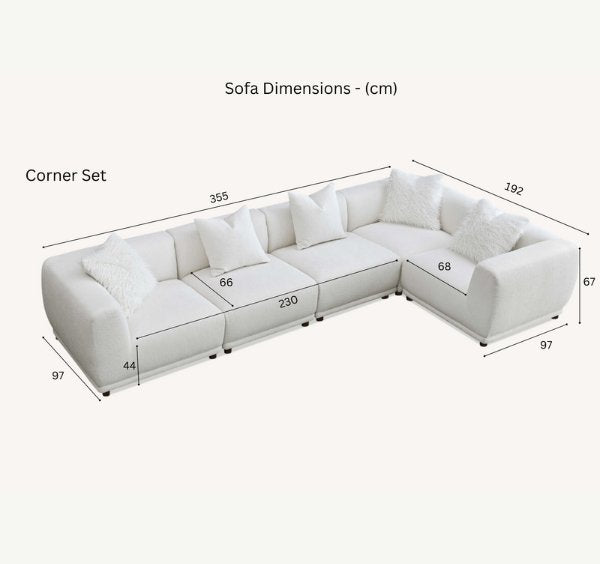 Top view of Lottie modular corner sofa showing layout arrangement - SOLID FURNITURE LTD