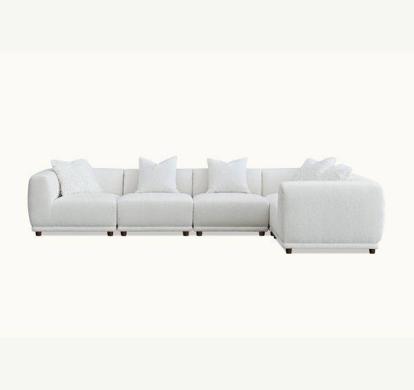Close-up of Polar Bouclé fabric on Lottie modular corner sofa - SOLID FURNITURE LTD