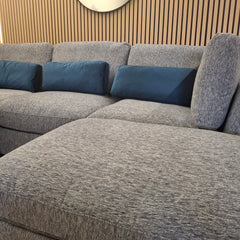 Madison U Shape Sofa corner view highlighting U-shaped modular layout with storage ottoman and scatter cushions