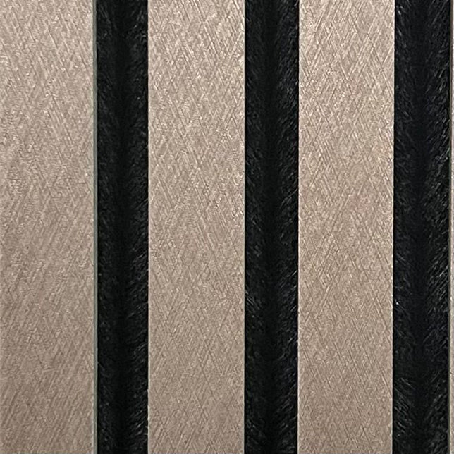 Close-up of metallic brown wall panels 60x240 by Solid Furniture UK highlighting HDF slats, spacing, and premium textured surface