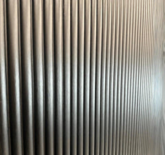 Metallic silver decorative fluted wall panels made from premium WPC