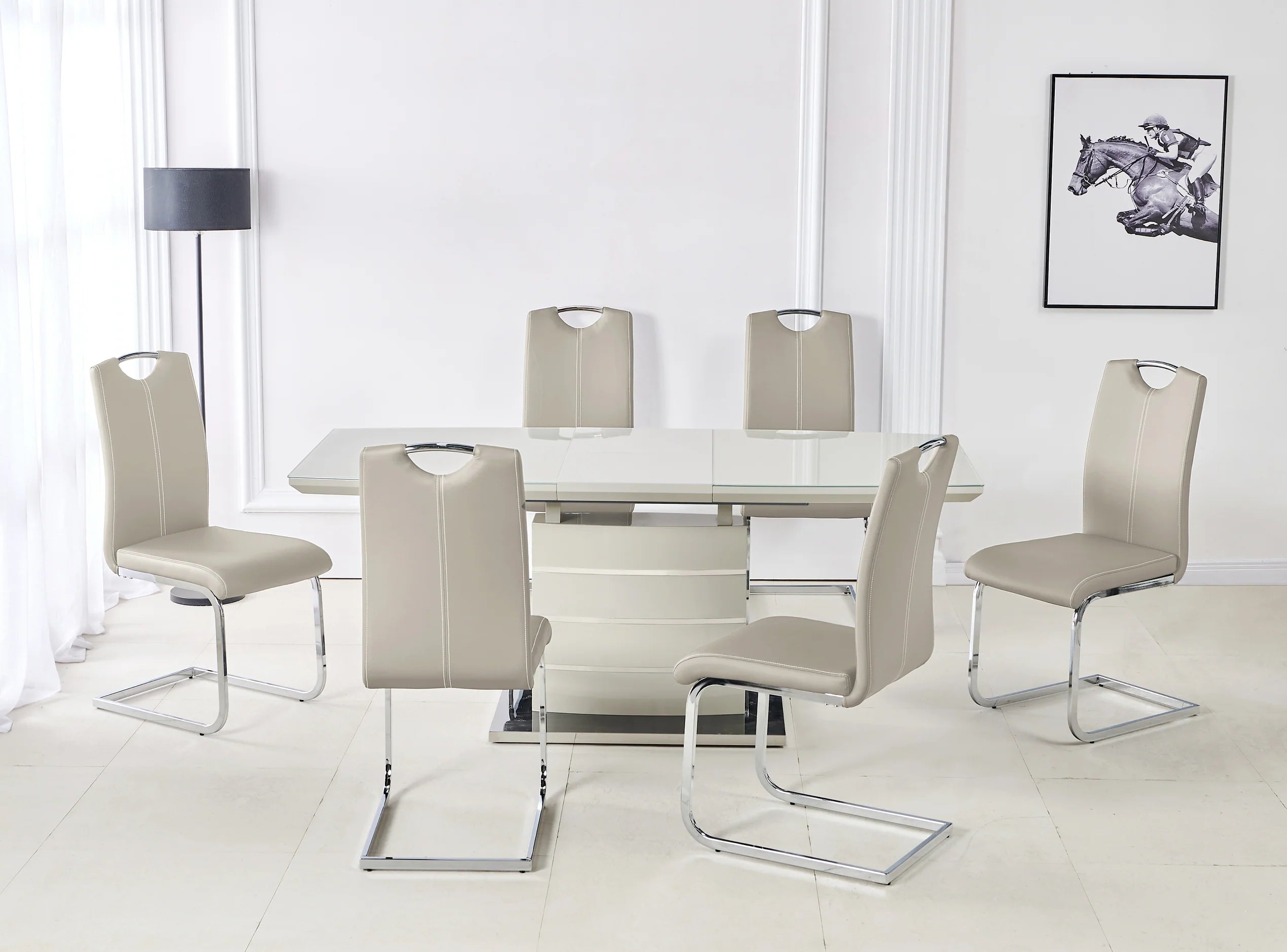 Milan cappuccino 140cm–180cm extending dining table by Solid Furniture UK modern UK dining furniture
