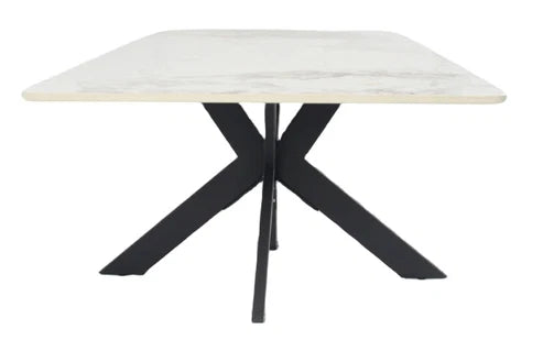 Milan Coffee Table black X-style pedestal base close-up – Solid Furniture UK