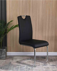 Black Milan Dining Chair Set of 2 front view modern dining chair UK Solid Furniture UK