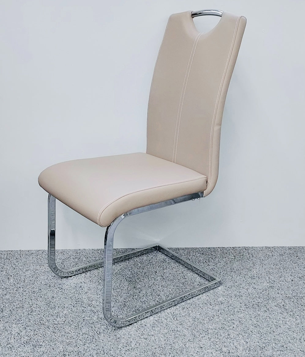 Cappuccino Milan Dining Chair Set of 2 front view modern dining chair UK Solid Furniture UK