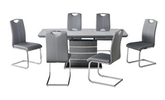 Milan 140cm to 180cm grey extending dining table by Solid Furniture UK modern extendable dining table UK dining room furniture