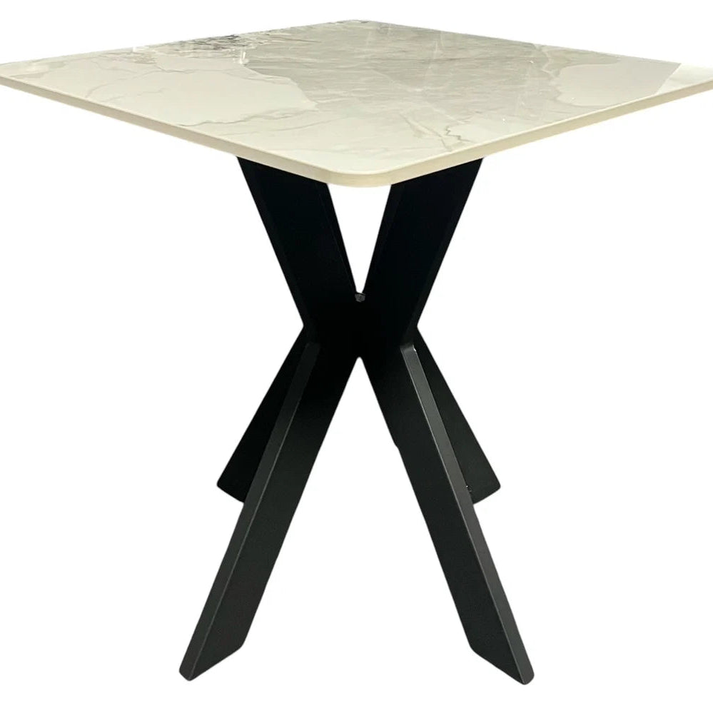 Milan Lamp Table with sturdy black four-leg base | Solid Furniture UK