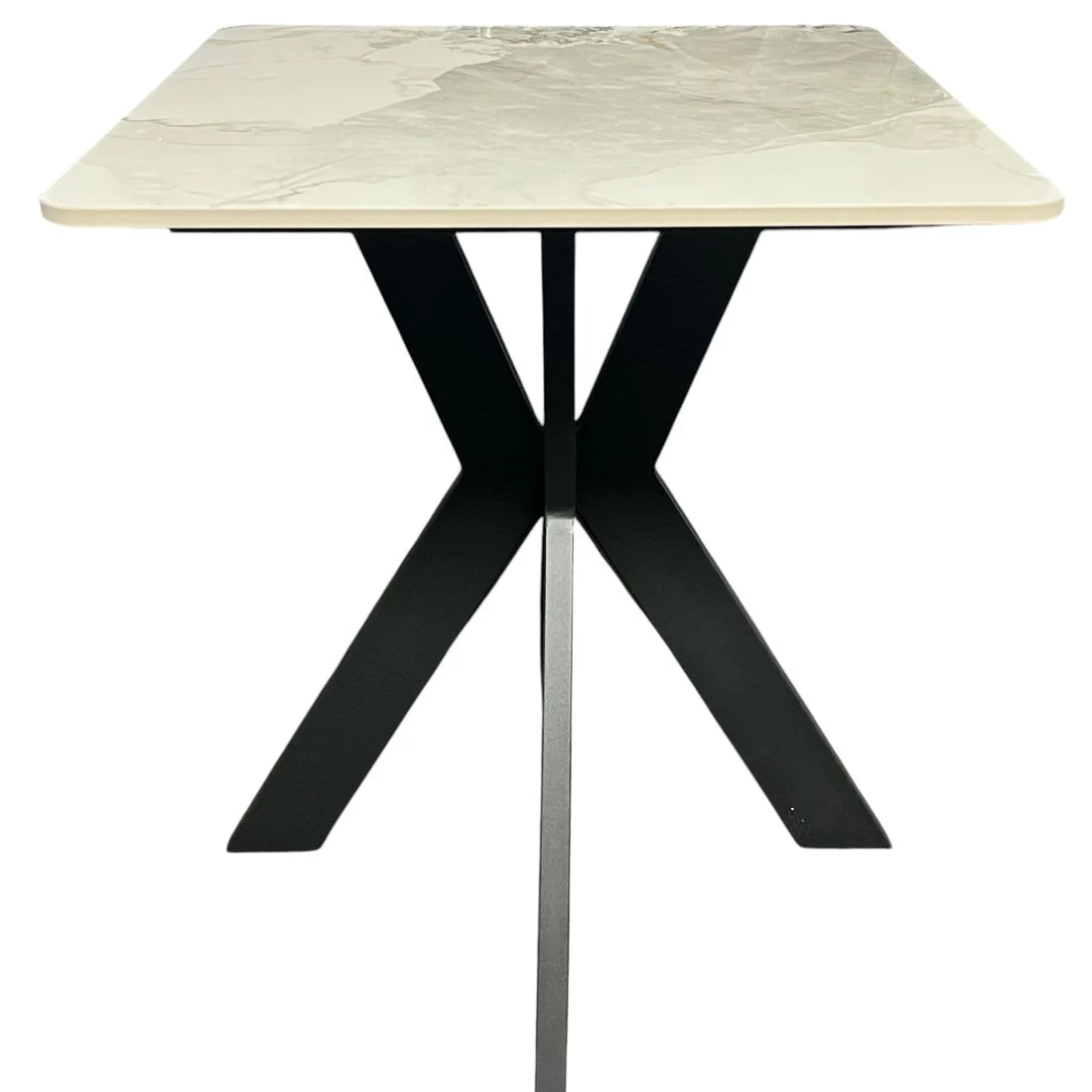 Milan Lamp Table with X-style pedestal base and black legs | Solid Furniture UK