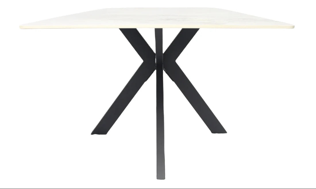 Milan rectangular dining table X-style pedestal base – Solid Furniture UK