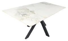 Milan rectangular dining table ceramic top side view – Solid Furniture UK