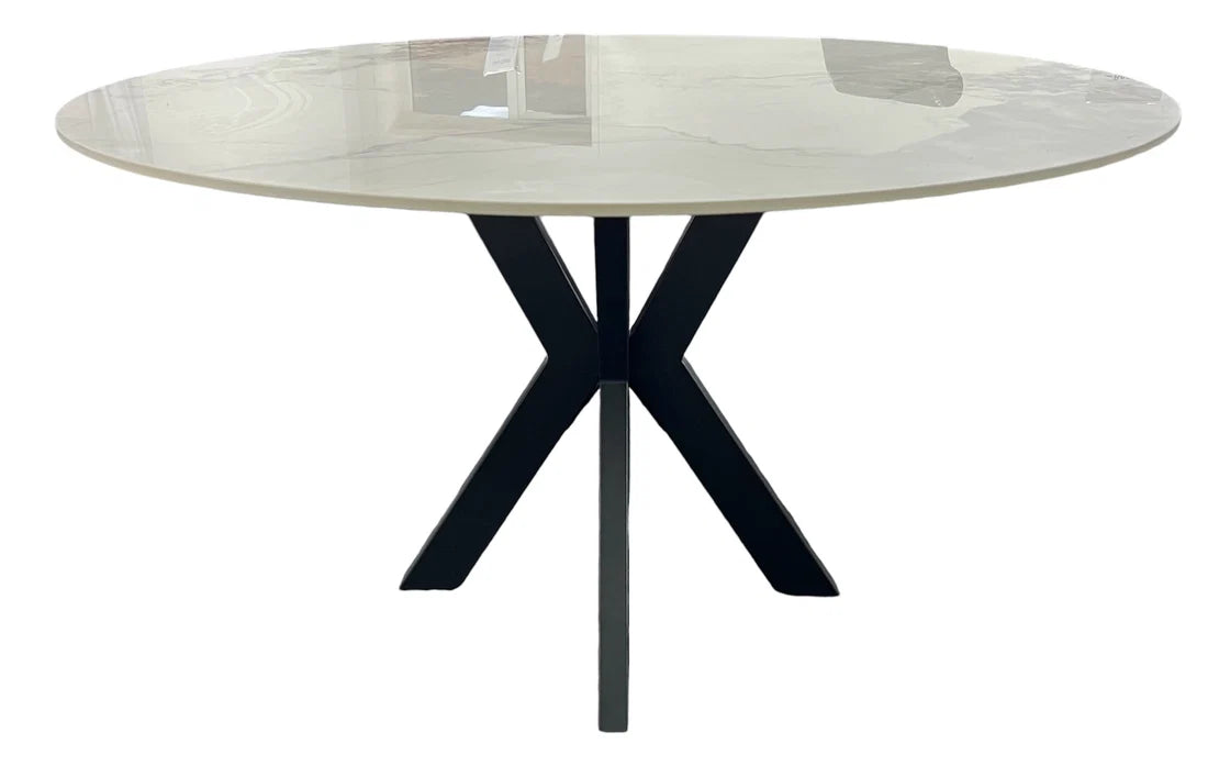 Milan round pedestal dining table main view – Solid Furniture UK