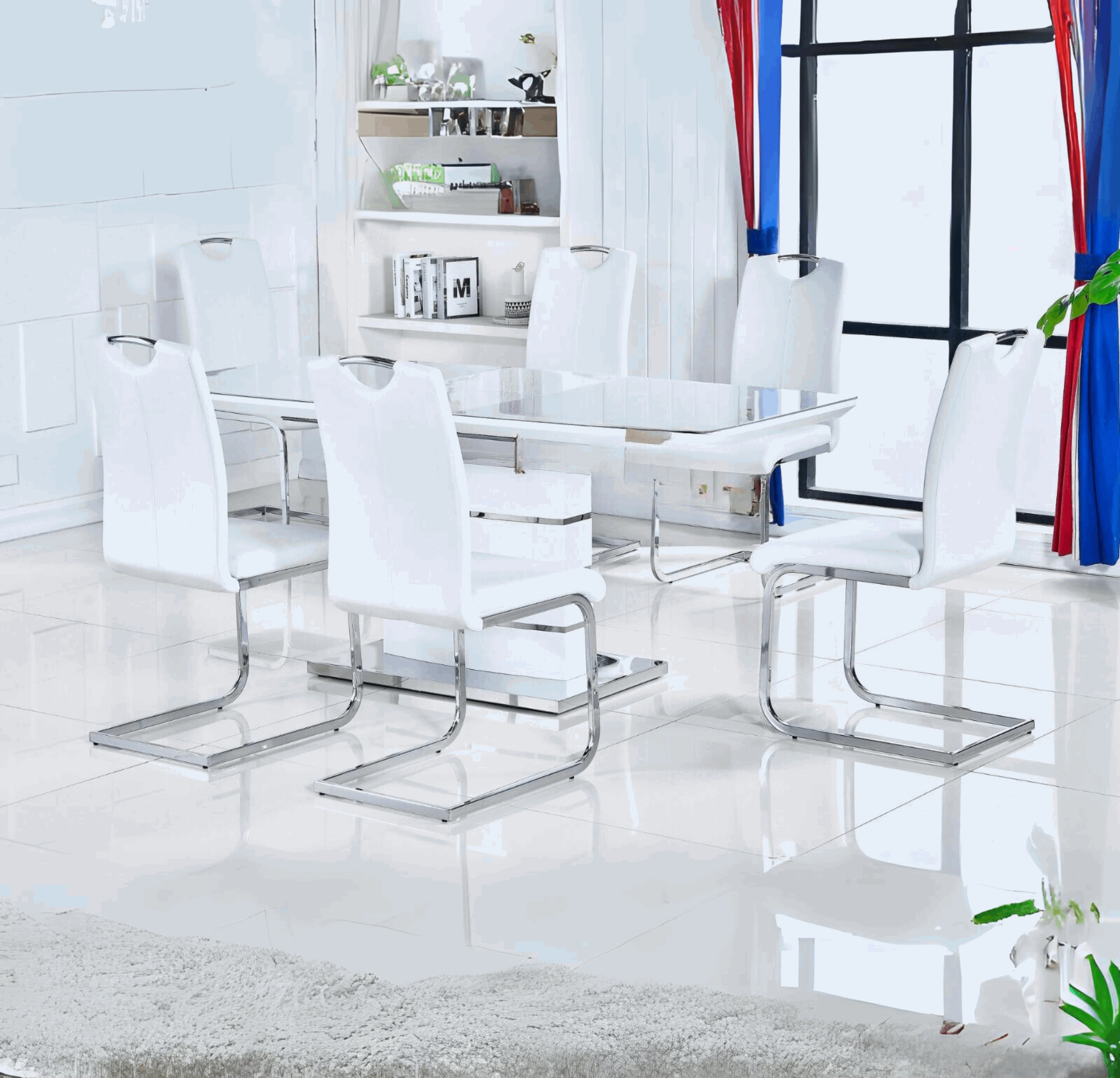 Milan 140cm to 180cm white extending dining table by Solid Furniture UK modern minimalist extendable dining table UK