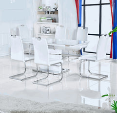 Milan 140cm to 180cm white extending dining table by Solid Furniture UK modern minimalist extendable dining table UK