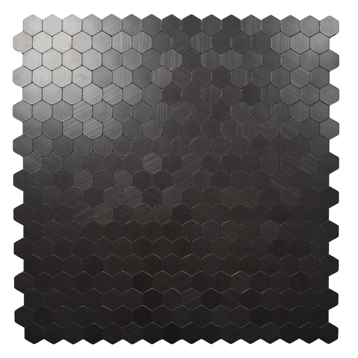 Black mini hexagon mosaic wall tiles 30 x 30cm pack of 10 by Solid Furniture LTD main view showing modern geometric design