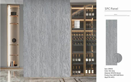 Waterproof mix grey PVC wall panel for kitchens, bathrooms, and contemporary spaces