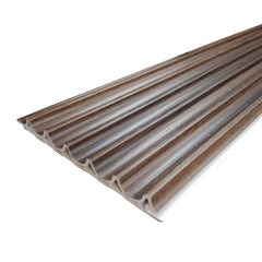 Close-up of durable, moisture-resistant WPC/PVC Walnut Wave panels solid furniture uk