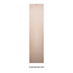 Close-up detail of oak veneer chevron slat acoustic wall panels by Solid Furniture UK showing natural wood grain and felt backing