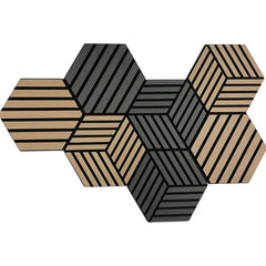 Main view of Oak Cube Acoustic Wall Panels featuring a stylish decorative design for interiors by Solid Furniture UK.
