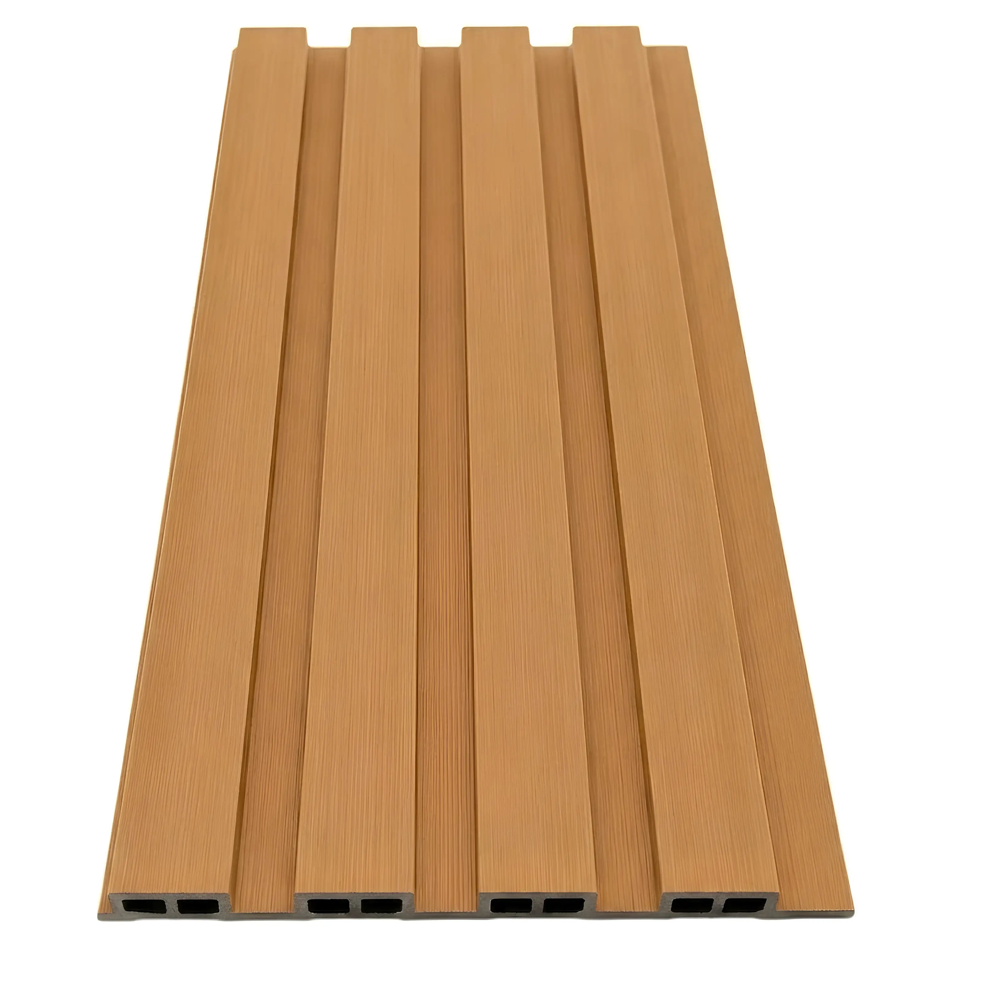 Oak effect WPC wall panels 16x240cm pack of 12 close-up by Solid Furniture UK