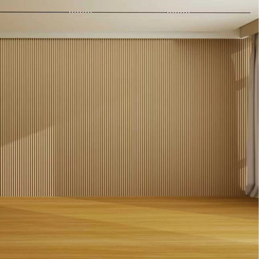 Oak WPC wall panels installed in a modern room by Solid Furniture UK