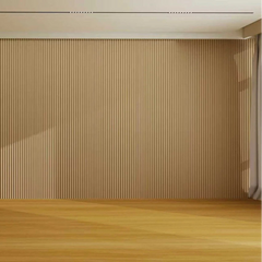 Oak WPC wall panels installed in a modern room by Solid Furniture UK