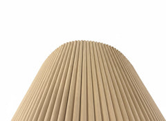 Close-up of Oak Reed flexible wood veneer acoustic wall panel showing natural wood grain texture and slatted design detail solid furniture UK