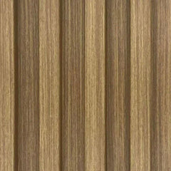 Close-up view of oak WPC waterproof wall panels UK by Solid Furniture UK showing natural wood grain texture and premium seamless decorative finish for modern interiors