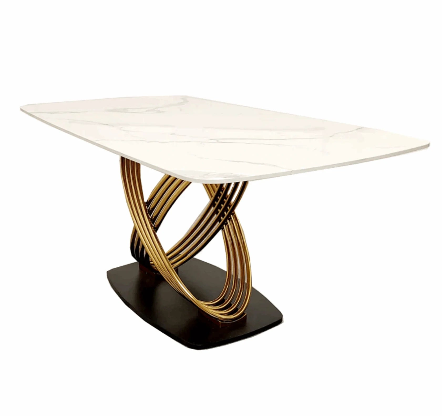 Orion Gold 1.8m dining table main view at Solid Furniture UK