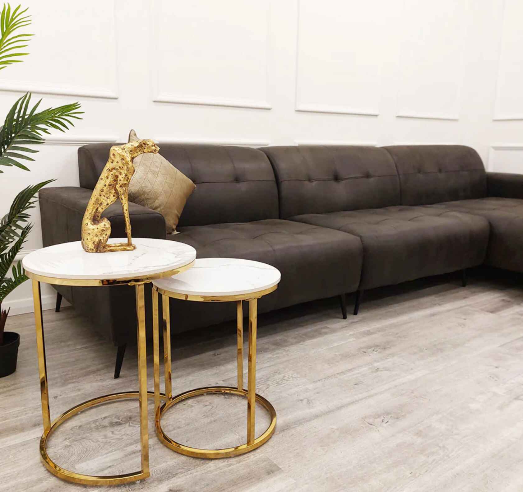 Contemporary Oslo Velvet Sofa with Chaise Lounge SOLID FURNITURE UK