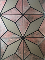 Close-up of 60x240 cm geometric brown acoustic wall panel by Solid Furniture LTD highlighting detailed texture, slat spacing, and high-quality finish