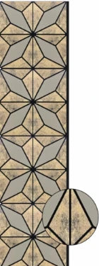Close-up of 60x240 cm geometric gold glitter acoustic wall panel by Solid Furniture LTD highlighting fine texture, shimmer finish, and detailed slat spacing