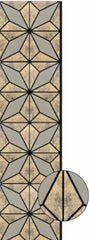 Close-up of 60x240 cm geometric gold glitter acoustic wall panel by Solid Furniture LTD highlighting fine texture, shimmer finish, and detailed slat spacing