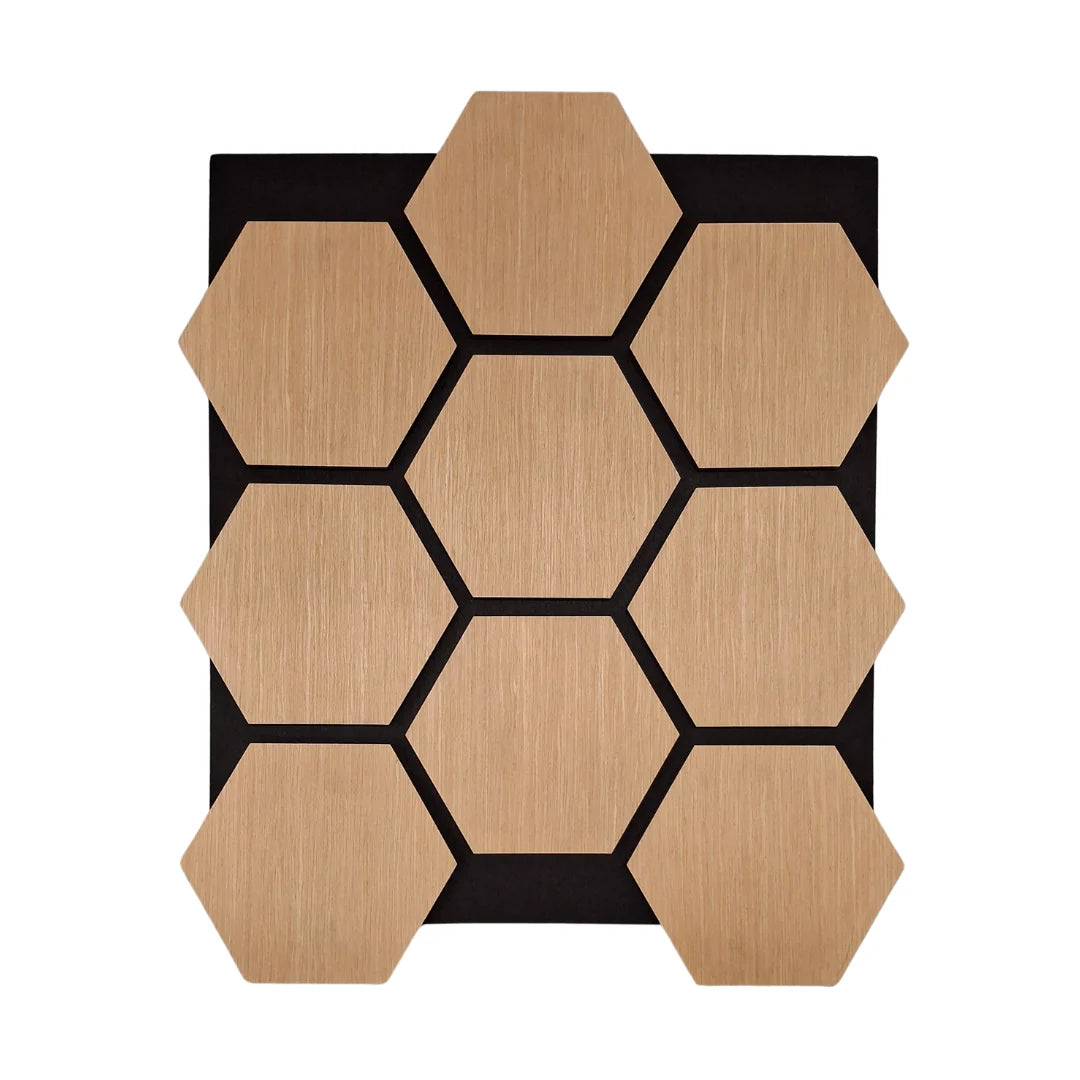Premium Oak hexagon acoustic wall panels pack of 4 at solid furniture UK