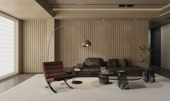 Close-up of seamless tongue-and-groove system on Premium Oak Wall Panel Solid Furniture UK