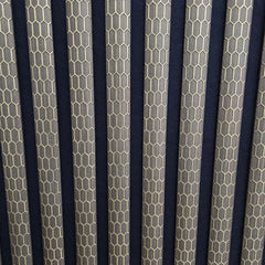 Premium quartz print brown acoustic wall panel 60x240cm with 3D gold line detail and slatted design main product view. solid furniture UK