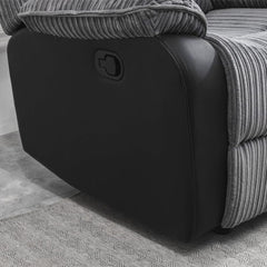 Side view of Rio single recliner grey chair showing structure and reclining mechanism solid furniture UK