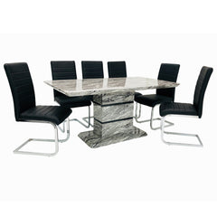 Roseberry Dining Table styled with dining chairs – modern 6 seater dining set from Solid Furniture UK