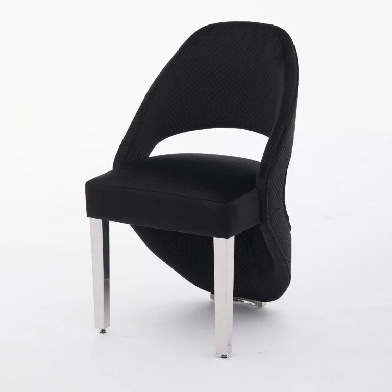 Santorini Dining Chair Set of 2 Black Silver main view by Solid Furniture UK