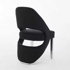 Santorini Dining Chair Set of 2 Black Silver side view by Solid Furniture UK