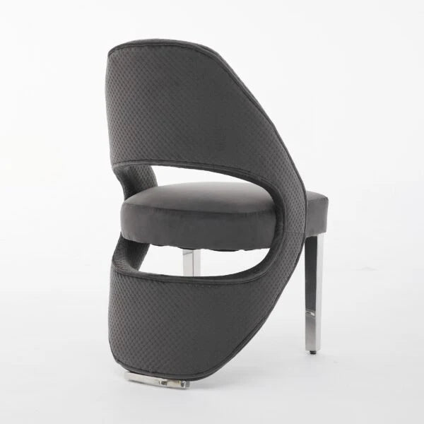Santorini Dining Chair Set of 2 Grey Silver back view by Solid Furniture UK