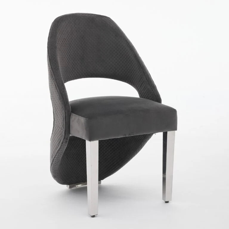 Santorini Dining Chair Set of 2 Grey Silver main view by Solid Furniture UK