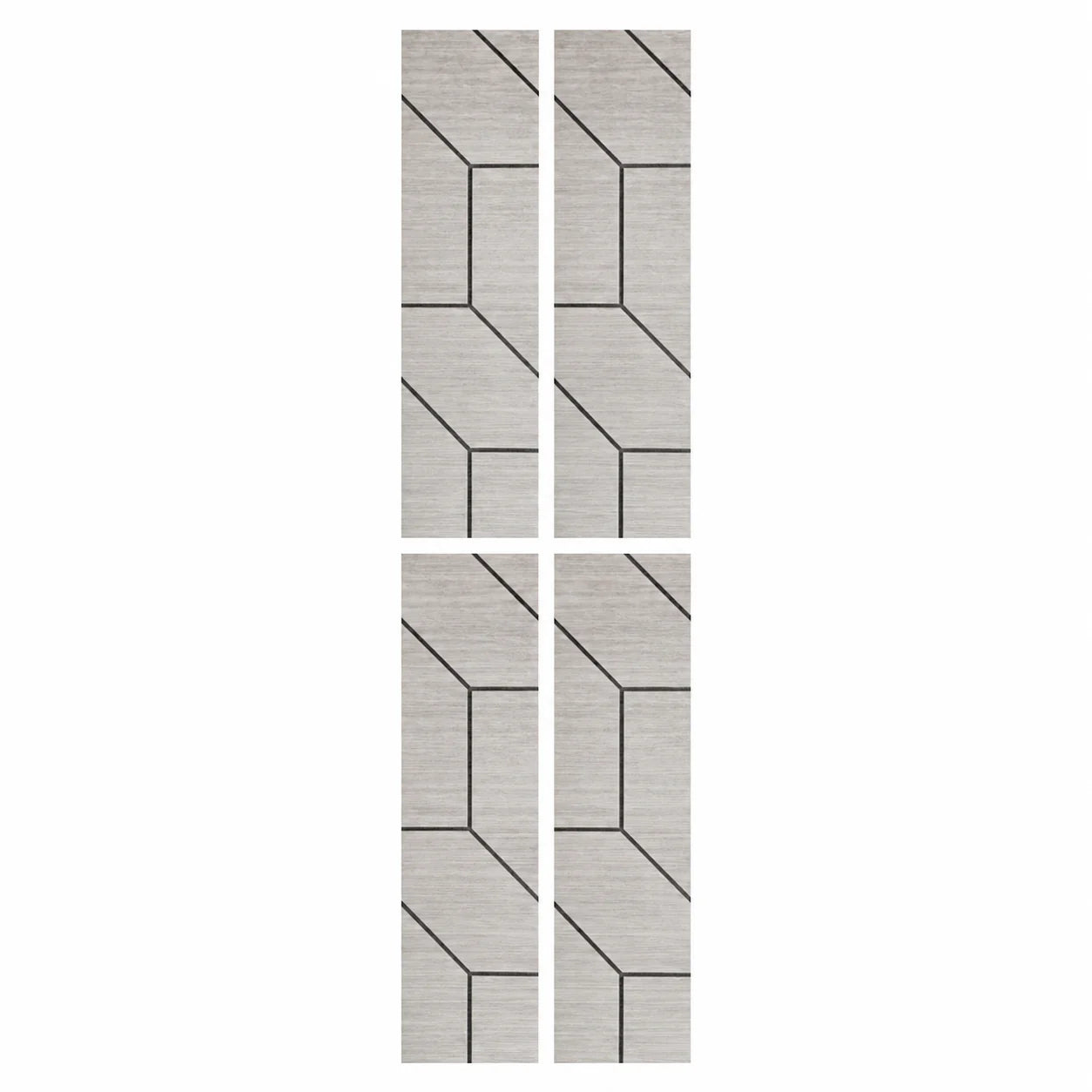 Close up view of Grey Oak self adhesive acoustic wall panel UK 120cm x 30cm by Solid Furniture UK showing felt surface and modern wood effect finish