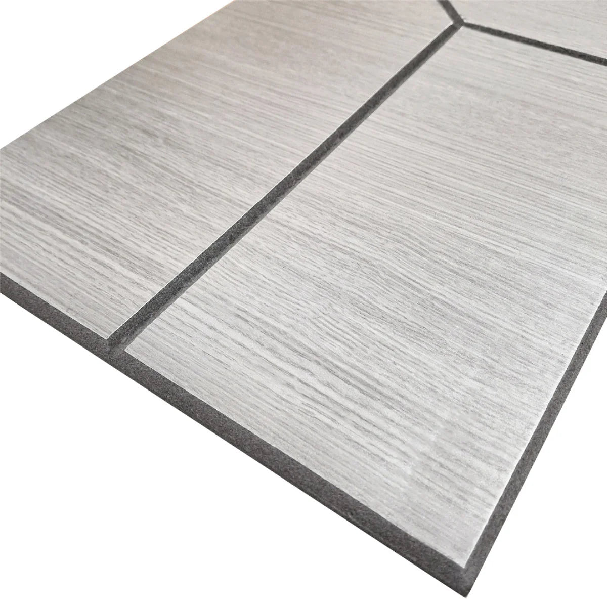 Grey Oak self adhesive acoustic wall panel UK 120cm x 30cm by Solid Furniture UK lightweight felt panel for home and office interiors