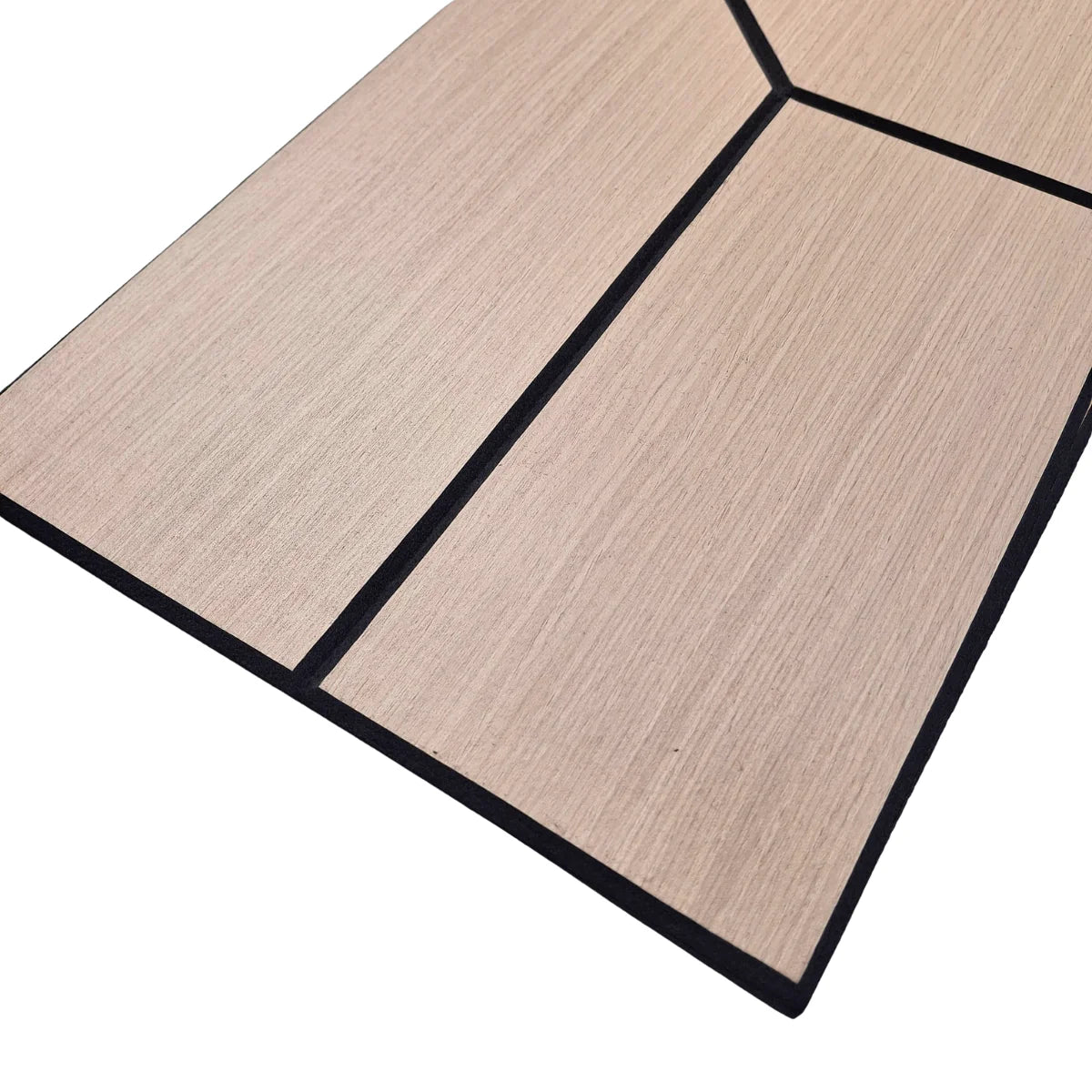 Self adhesive acoustic wall panel UK 120cm x 30cm in Premium Oak wood finish by Solid Furniture UK for modern interior walls